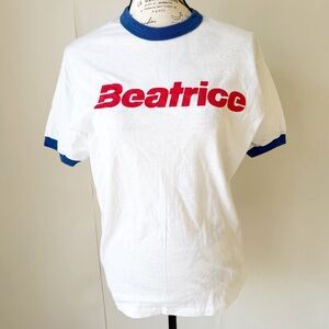 Vintage 1980’s “Beatrice” Ringer Tshirt. XL